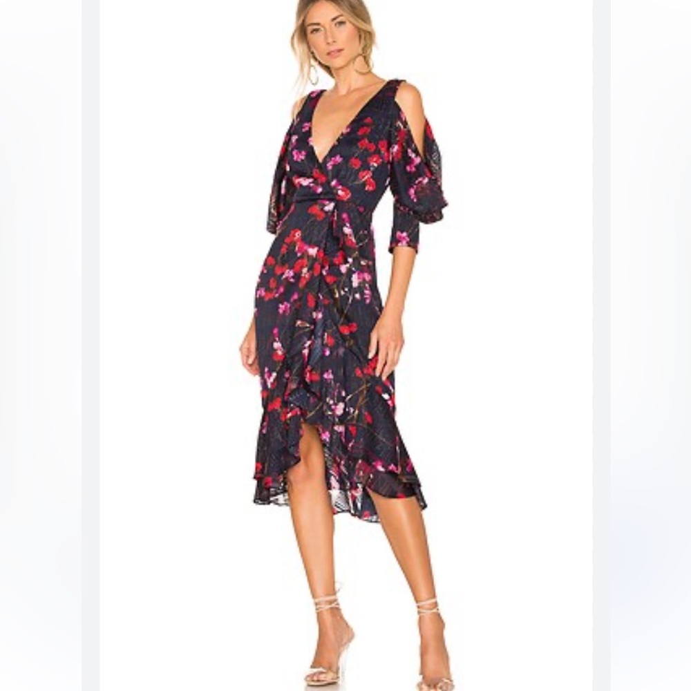 HOUSE OF HARLOW 1960 x REVOLVE Medium Navy Blue Floral Ginger Dress